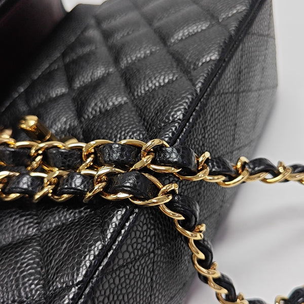 CLASSIC FLAP Small Quilted Grained Calfskin Black
