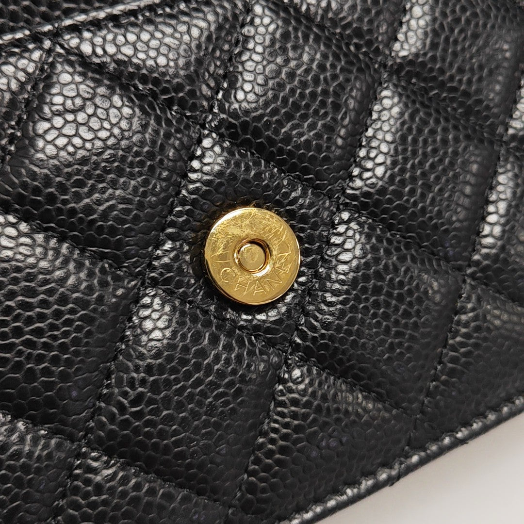 WOC Quilted Grained Calfskin Black