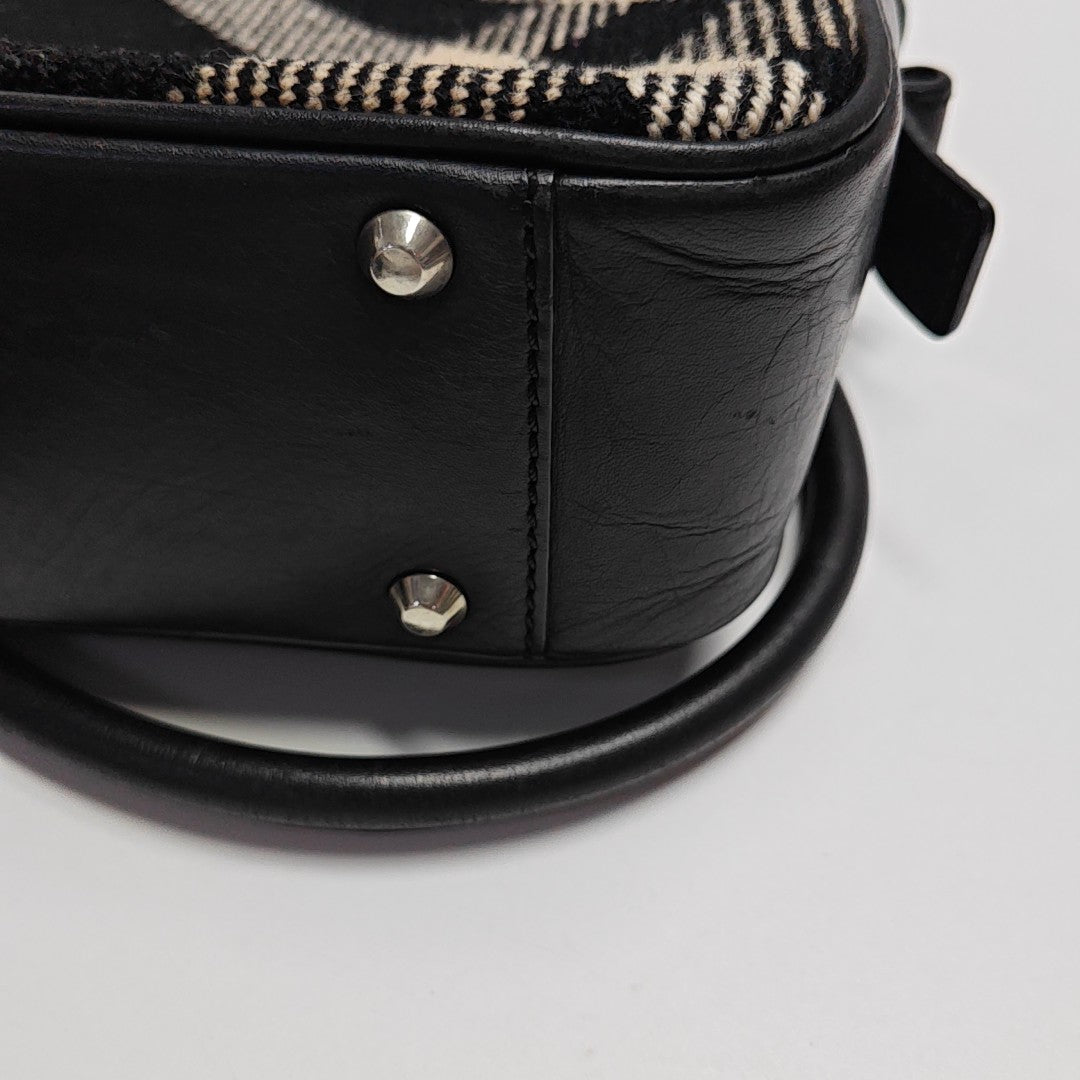 Fabric Top Handle Bag Black