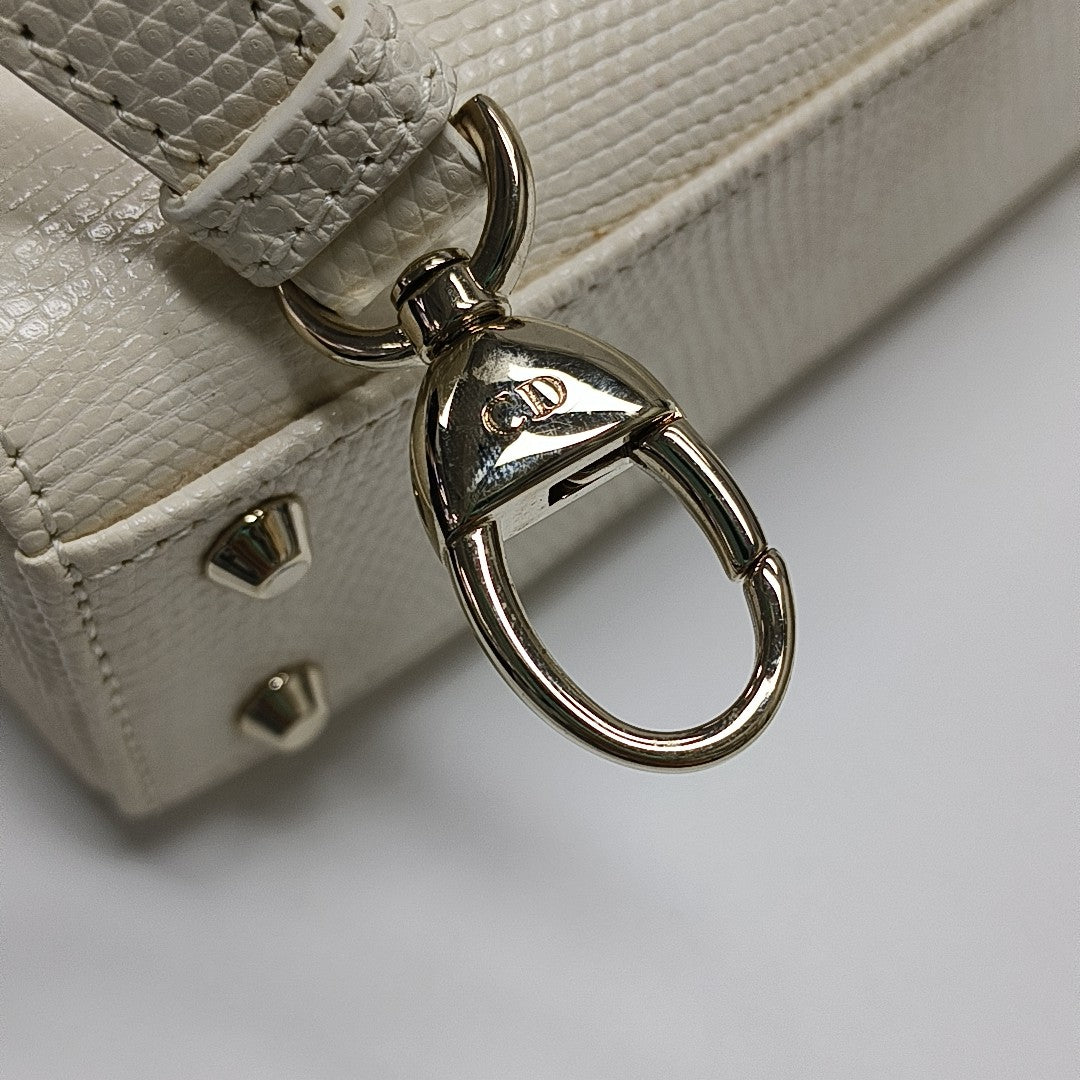 Lady Dior Mini Lizard White