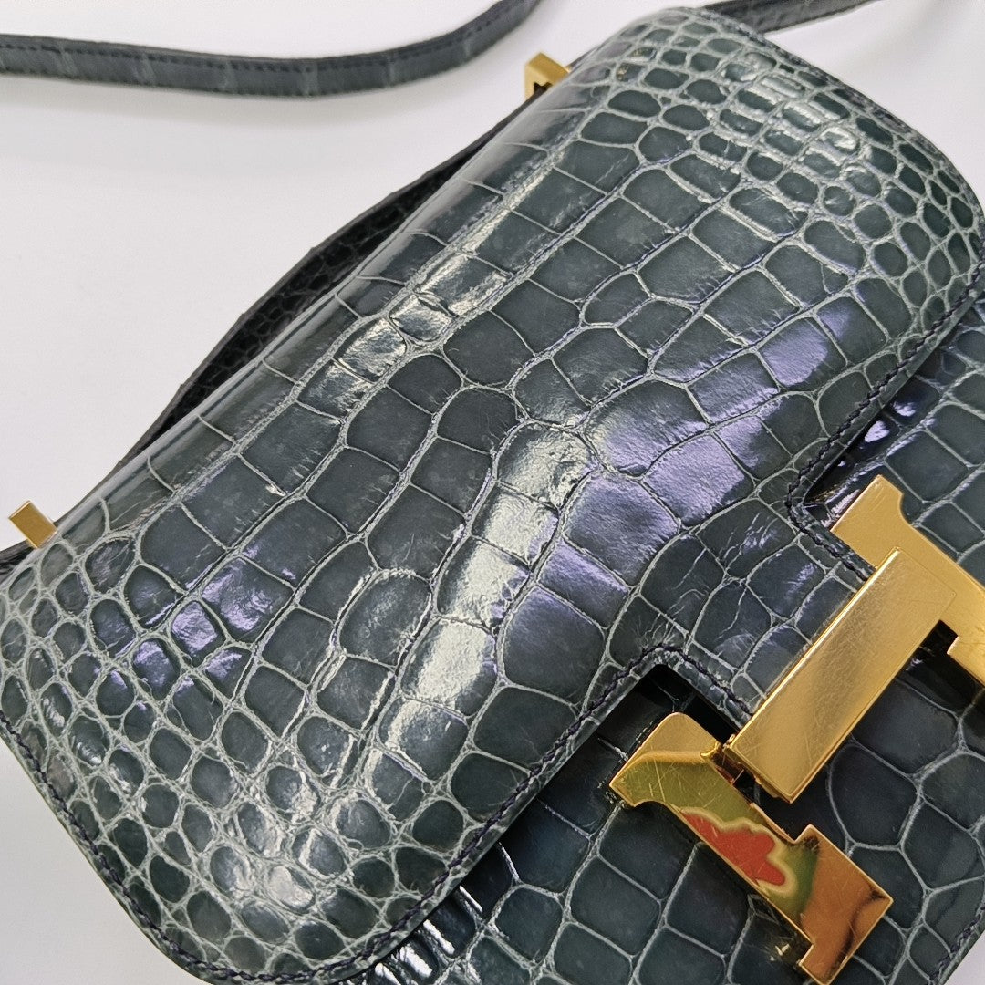 Constance 19 Shiny Porosus Crocodile Blue
