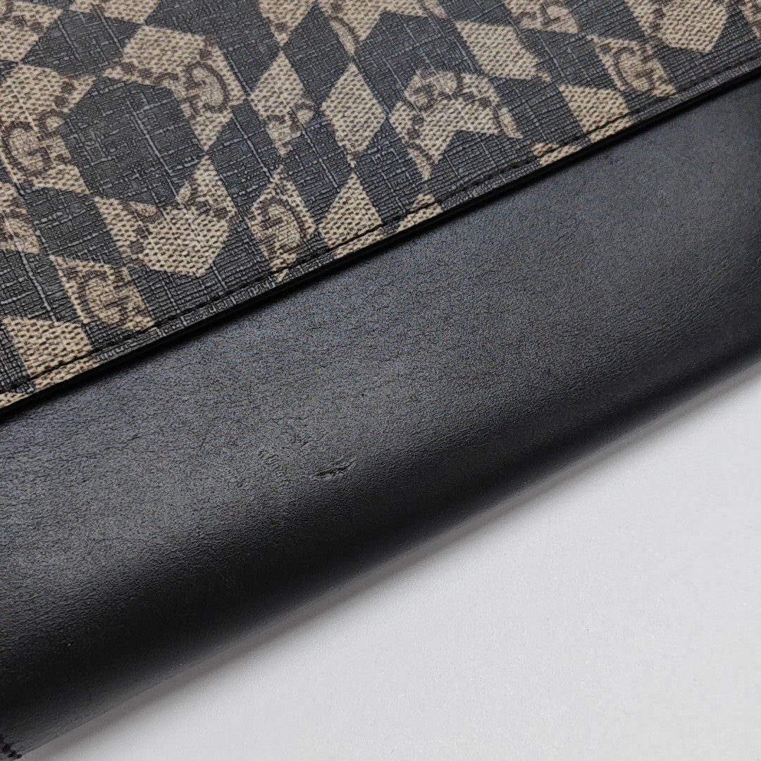 Monogram Coated Canvas Clutch Beige