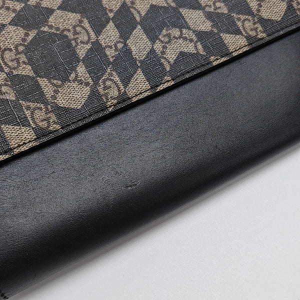 Monogram Coated Canvas Clutch Beige