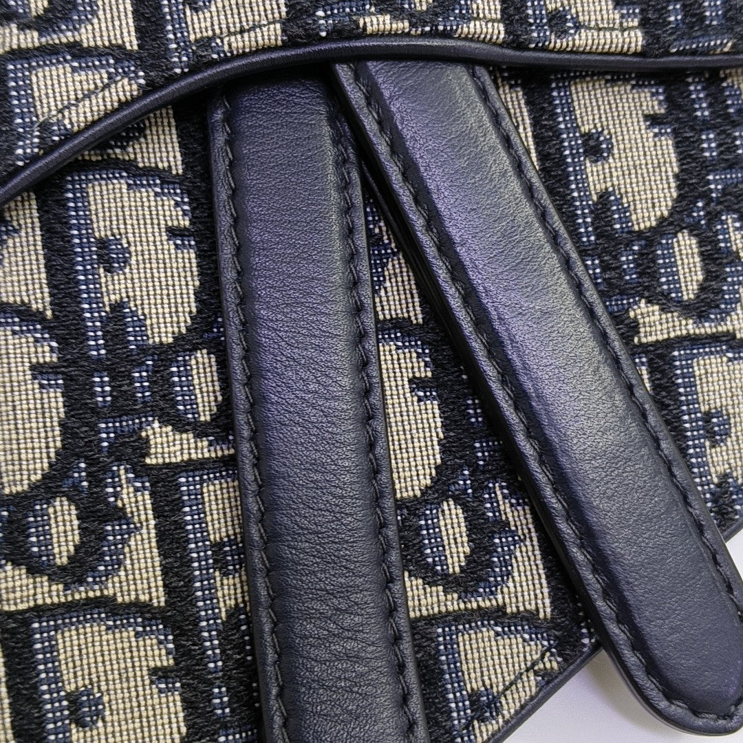 Saddle Mini Oblique Canvas Blue