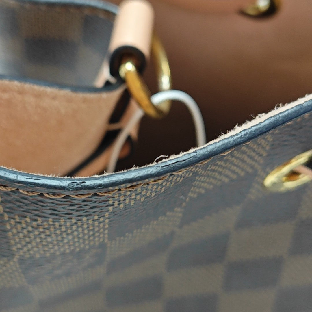 NÉONOÉ MM Damier Ebene Coated Canvas Brown