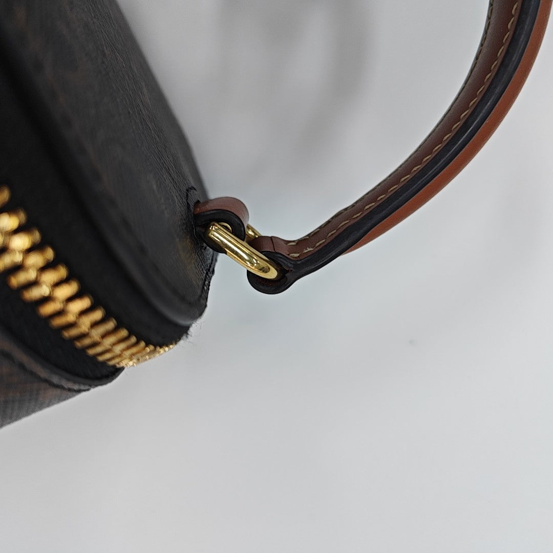 Coated Canvas Shoulder Bag Black