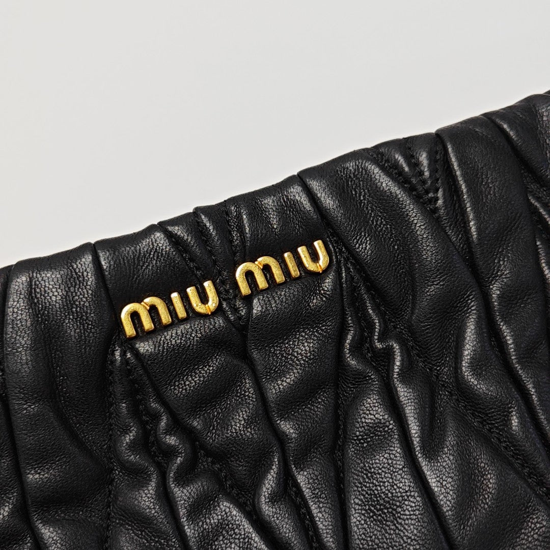 Quilted Lambskin Shoulder Bag Black
