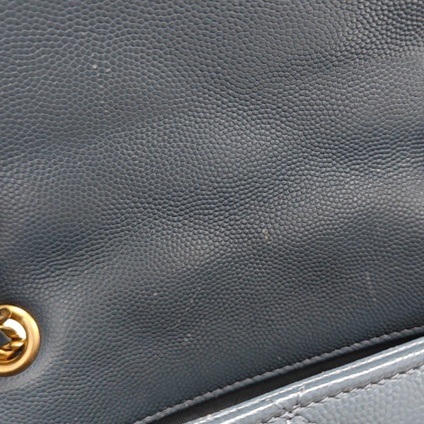 Quilted Grained Calfskin Backpack Blue