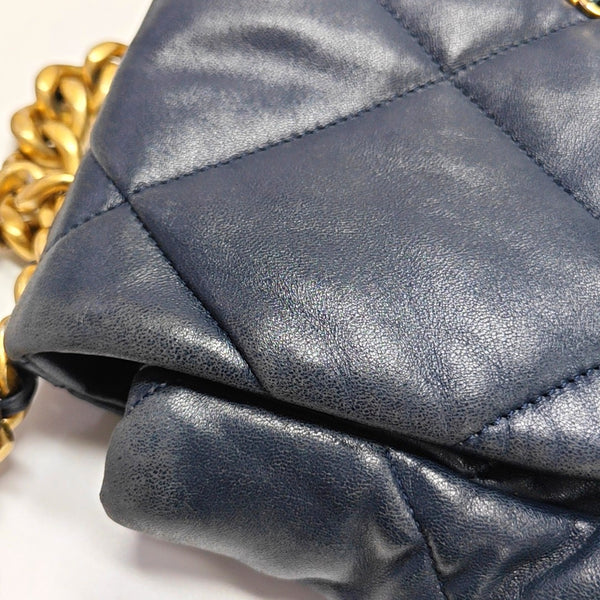 CHANEL 19 Large Quilted Lambskin Blue