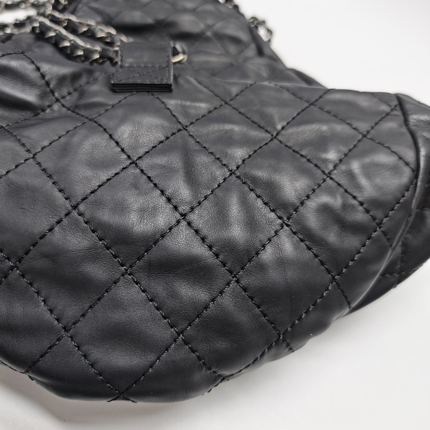 Quilted Calfskin Backpack Black