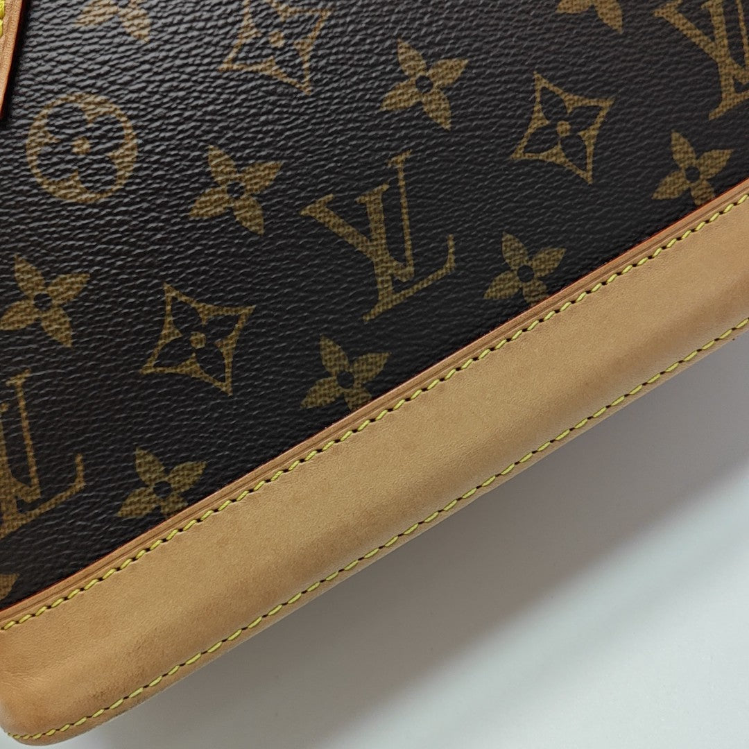 ALMA BB Monogram Coated Canvas Brown