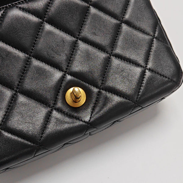 Quilted Calfskin Shoulder Bag Black