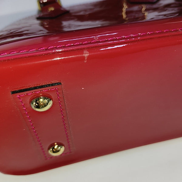 Authenticated pre-owned  ALMA BB Monogram Patent Leather Red - Shoulder Bag at Looply