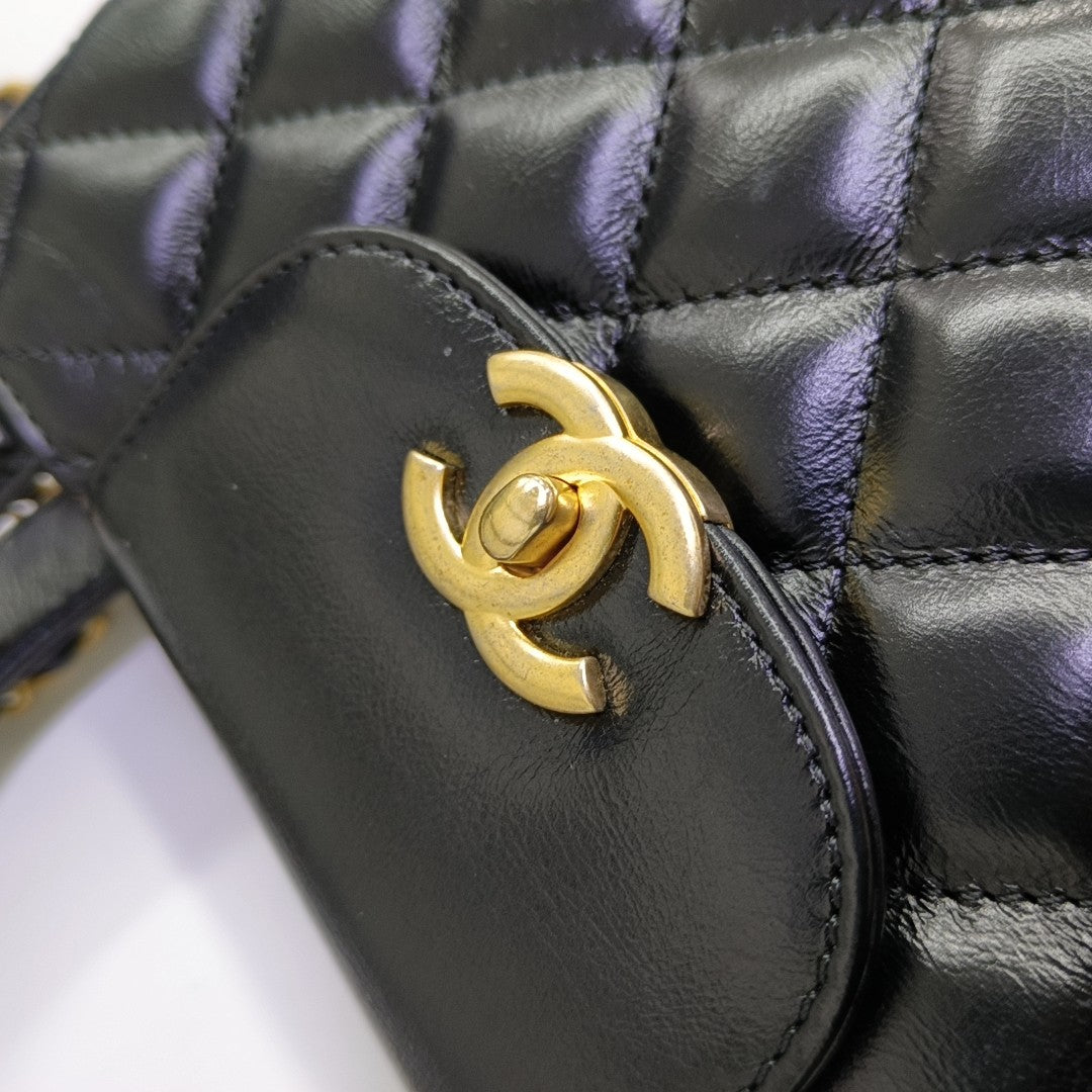 KELLY Mini Quilted Calfskin Black