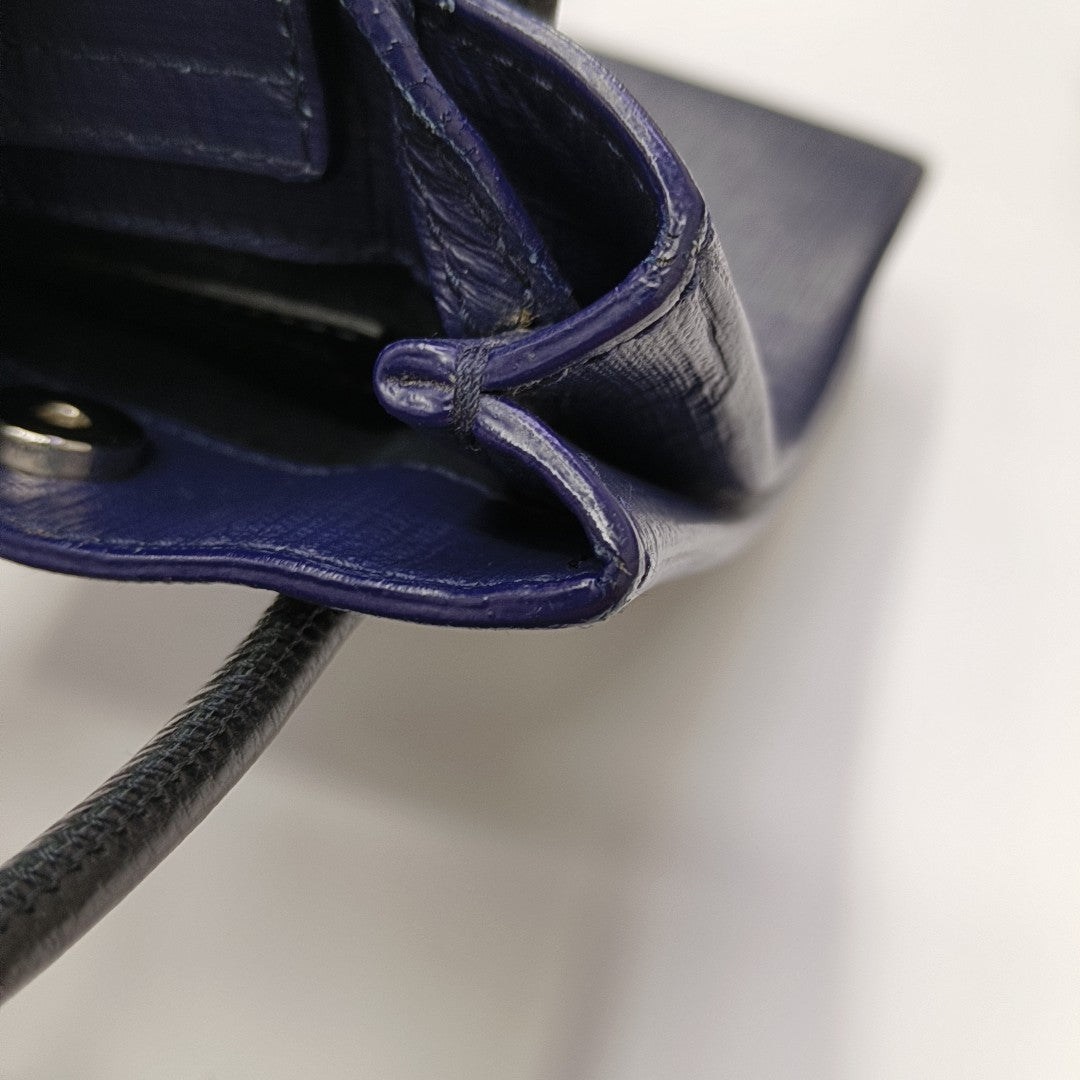 Calfskin Shoulder Bag Blue