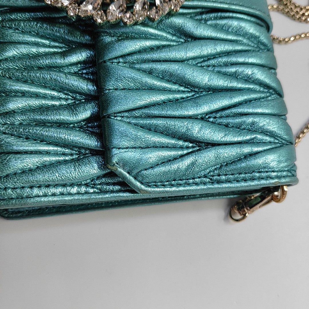 Matelassé Quilted Lambskin Blue