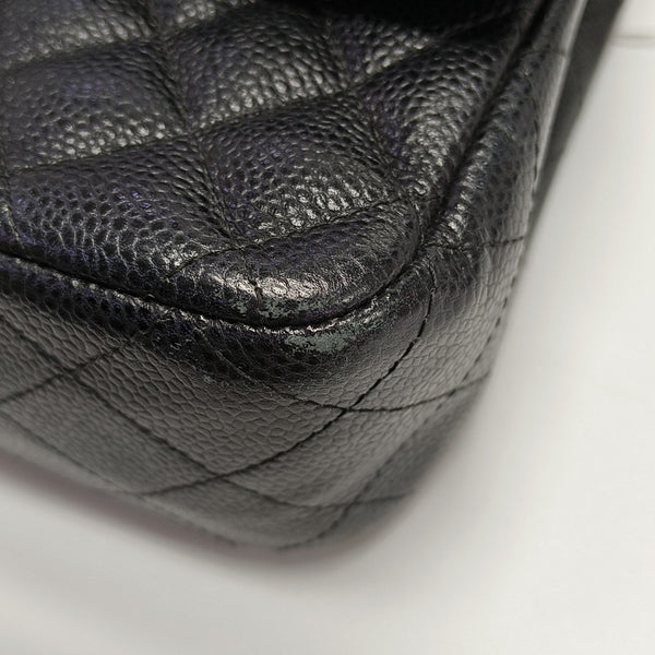 CLASSIC FLAP Medium Quilted Grained Calfskin Black
