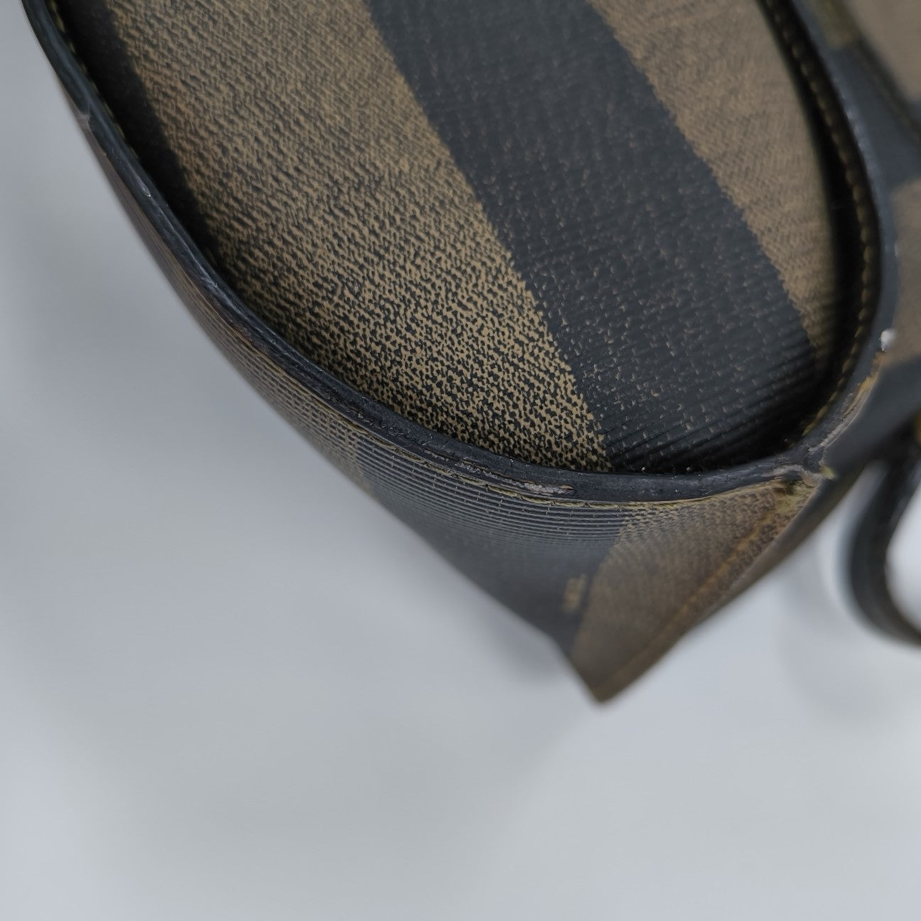 Coated Canvas Shoulder Bag Brown