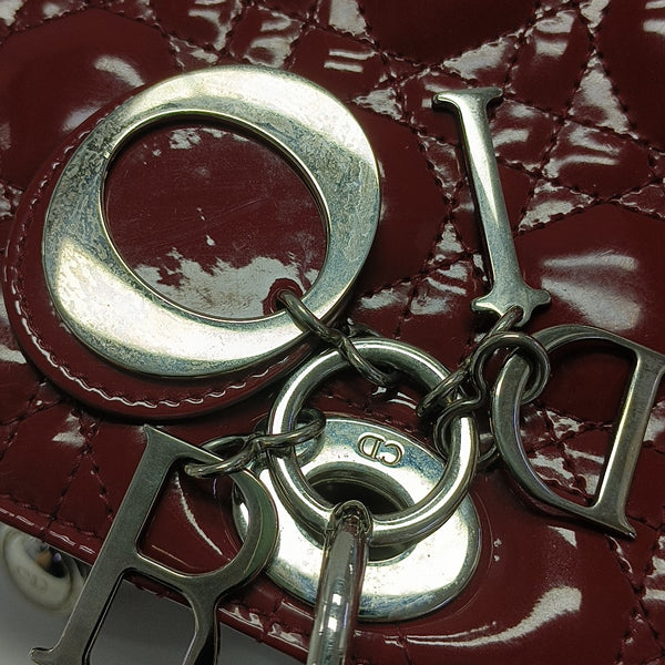 Lady Dior Large Cannage Patent Leather Red