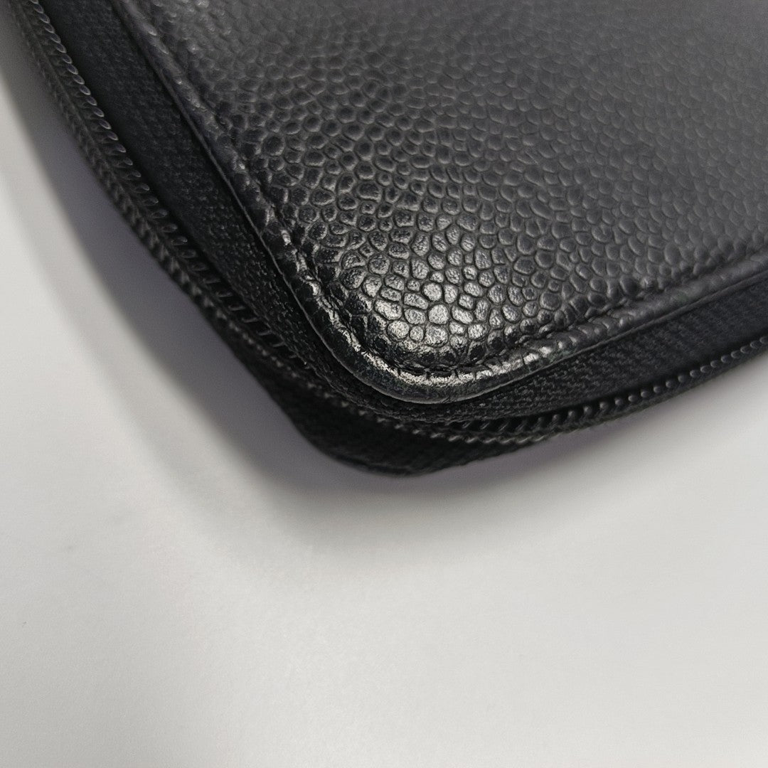 Grained Calfskin Wallet Black