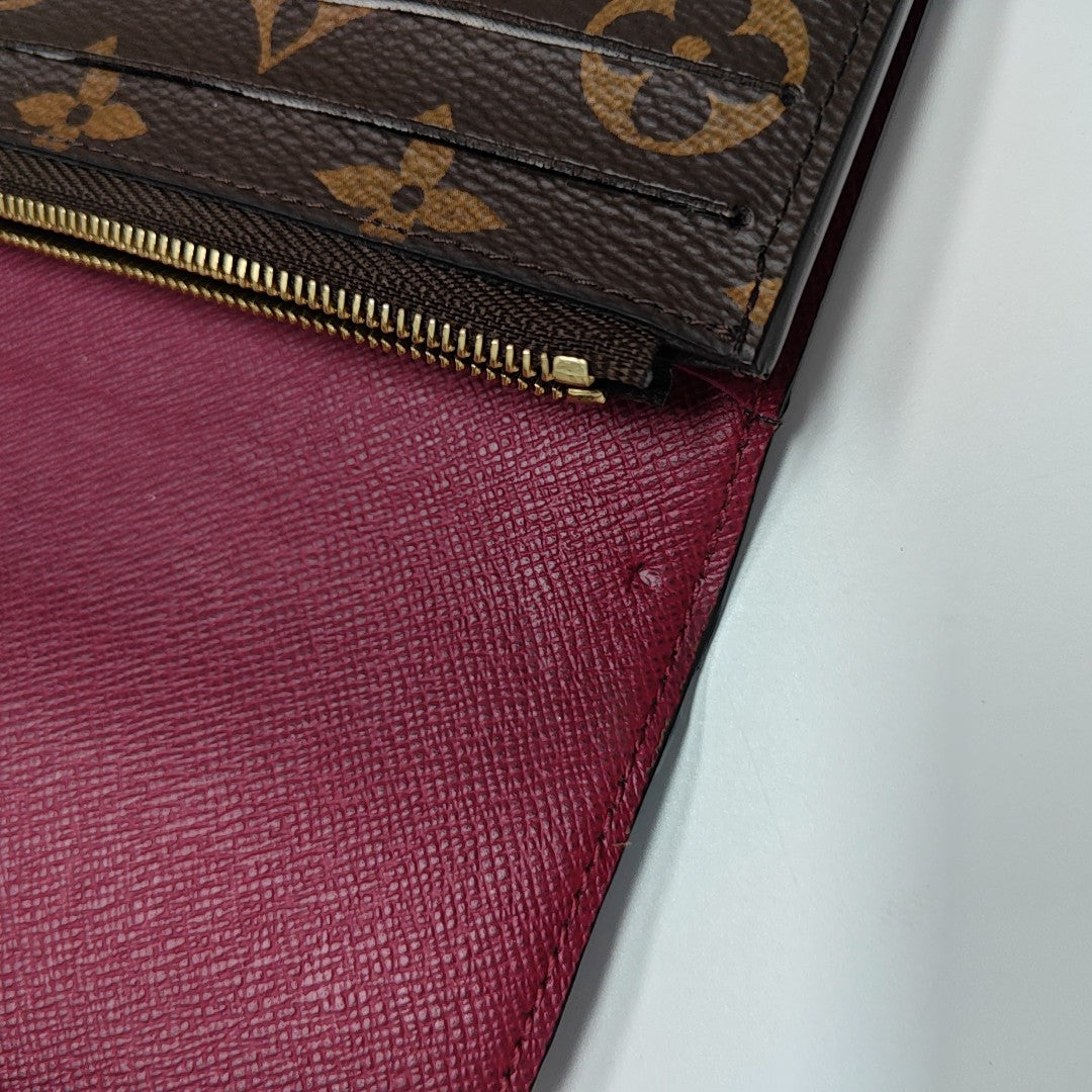 EMILIE Monogram Coated Canvas Brown Wallet