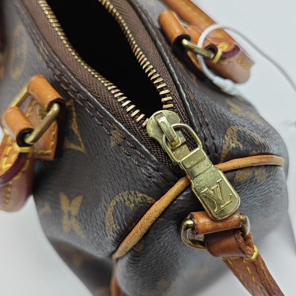 SPEEDY Nano Monogram Coated Canvas Brown