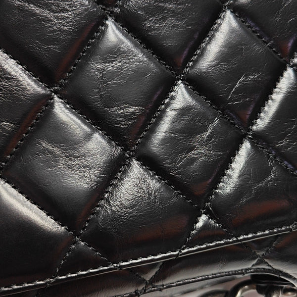PREFECT EDGE Large Quilted Calfskin Black