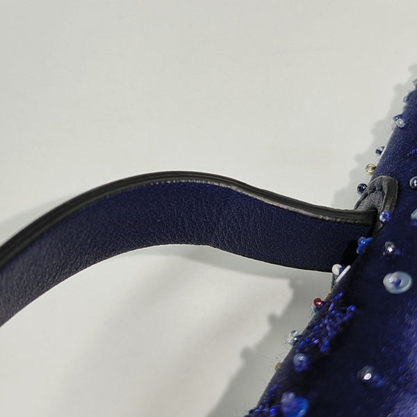 Silk Satin Top Handle Bag Blue