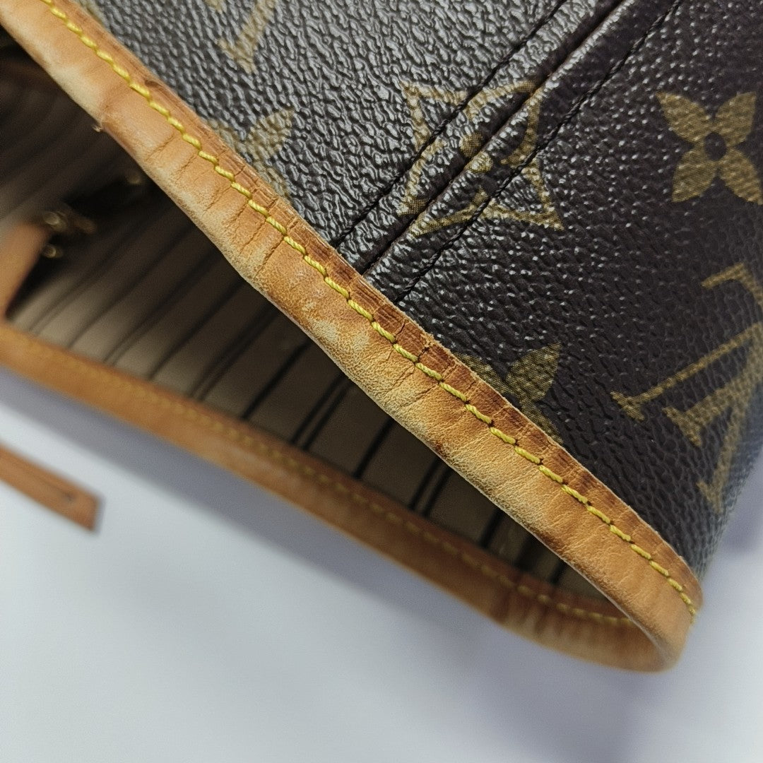 NEVERFULL MM Monogram Coated Canvas Brown