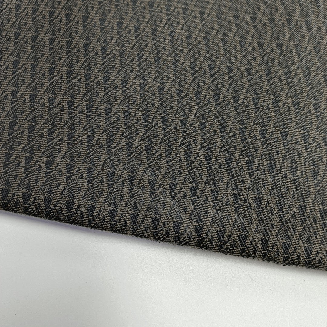 Coated Canvas Clutch Brown