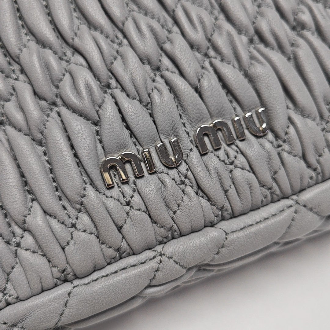 Crystal Quilted Lambskin Gray