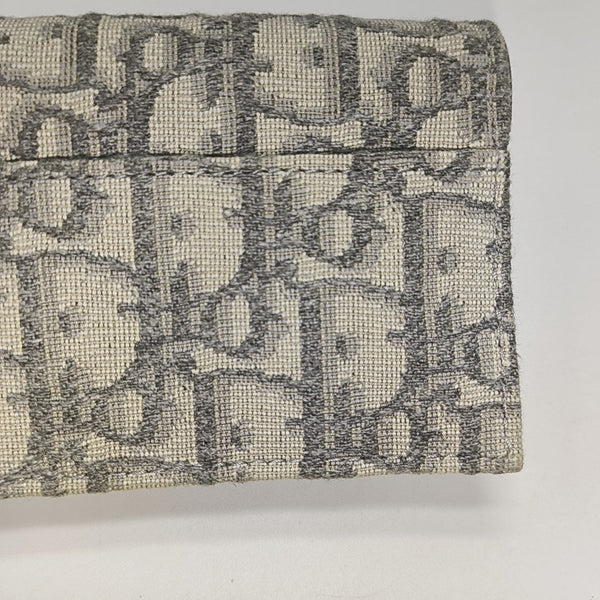 Saddle Mini Oblique Fabric Gray Card Holder