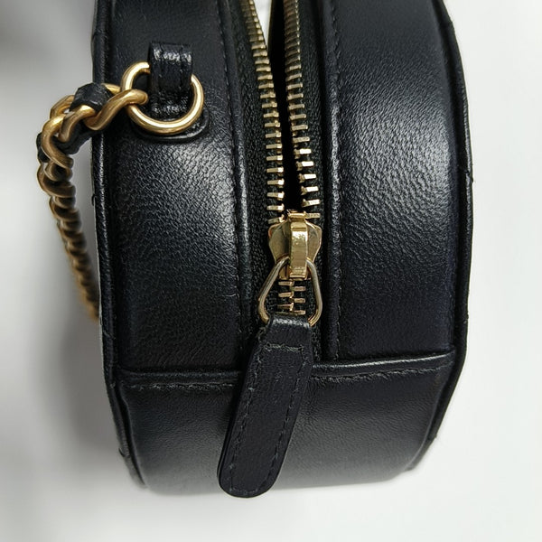 ROUND Mini Quilted Lambskin Black
