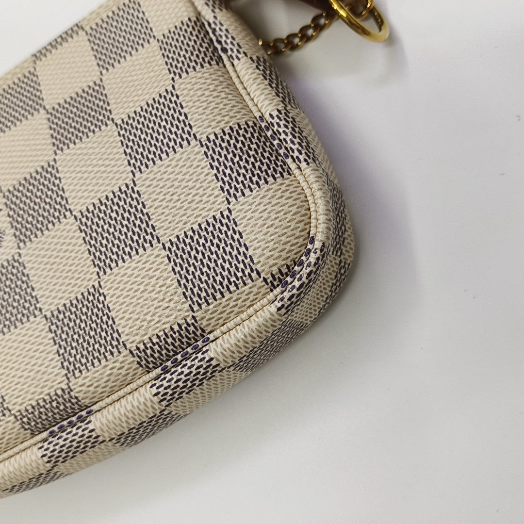 ACCESSOIRES Mini Damier Azur Coated Canvas White