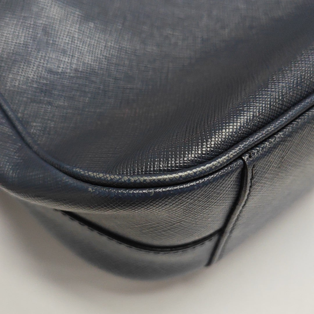 Saffiano Calfskin Shoulder Bag Blue