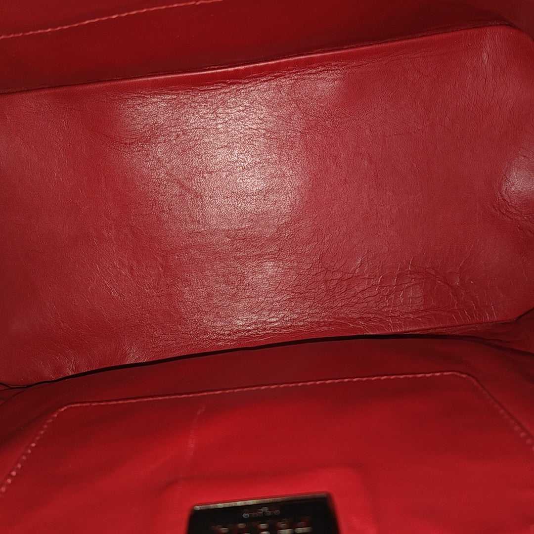 Patent Leather Top Handle Bag Black