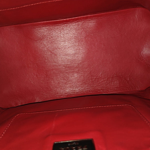 Patent Leather Top Handle Bag Black