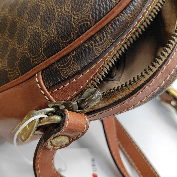 Authenticated pre-owned  MACADAM BLASON TRIOMPHE Coated Canvas Brown - Shoulder Bag at Looply