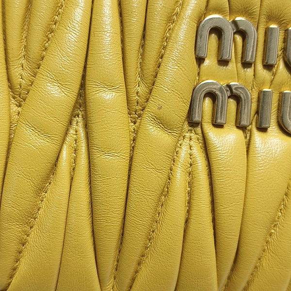 Wander Matelassé Small Quilted Lambskin Yellow