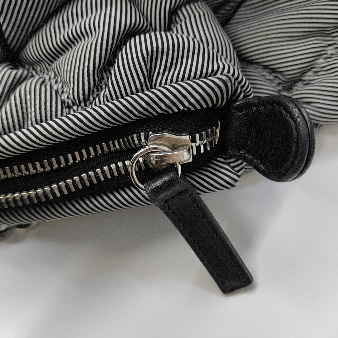 Quilted Fabric Shoulder Bag Gray