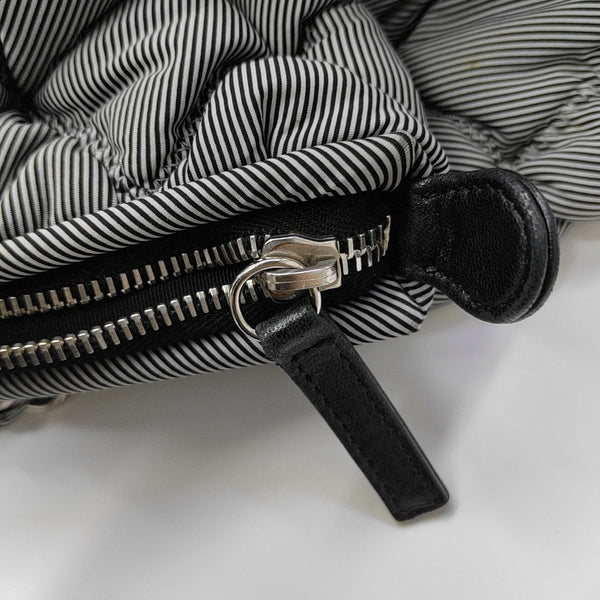 Quilted Fabric Shoulder Bag Gray