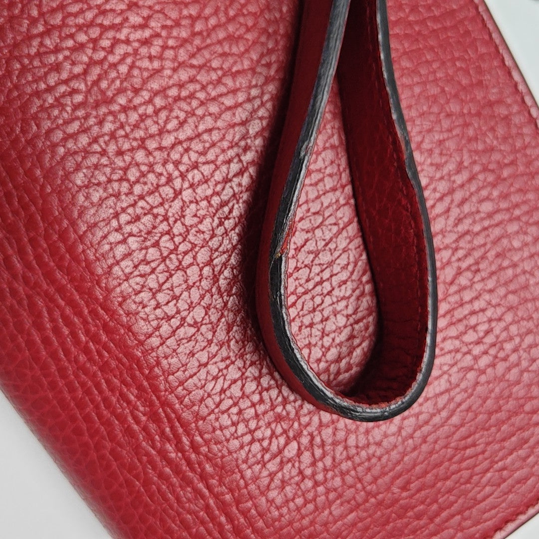 Interlocking G Small Calfskin Red