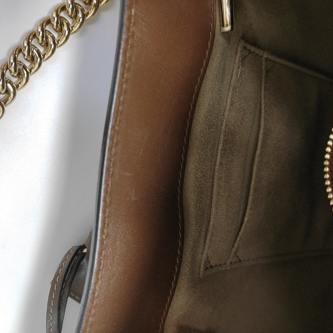 Padlock Medium Monogram Coated Canvas Beige