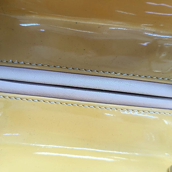Authenticated pre-owned  Lady Dior Medium Quilted Patent Leather Yellow - Tote Bag at Looply