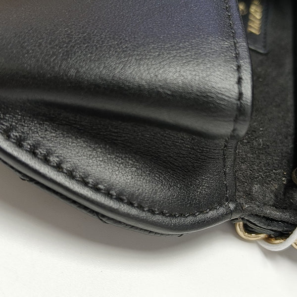 Quilted Grained Calfskin Crossbody Bag Black