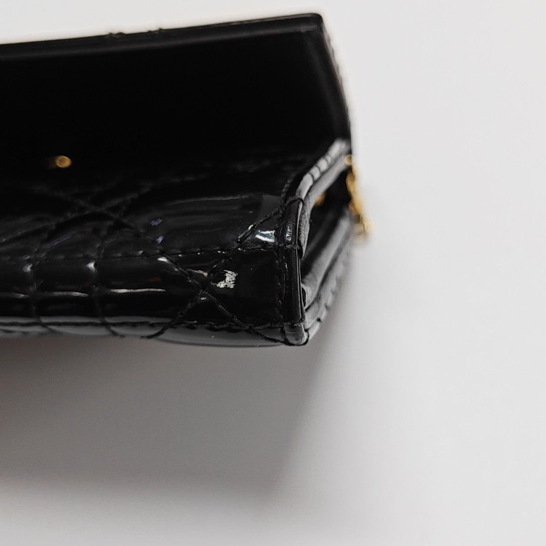 Lady Dior Small Quilted Patent Leather Black