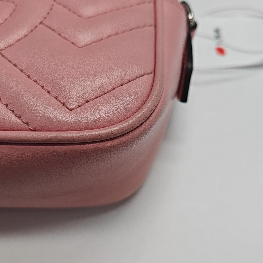 GG Marmont Mini Quilted Calfskin Pink