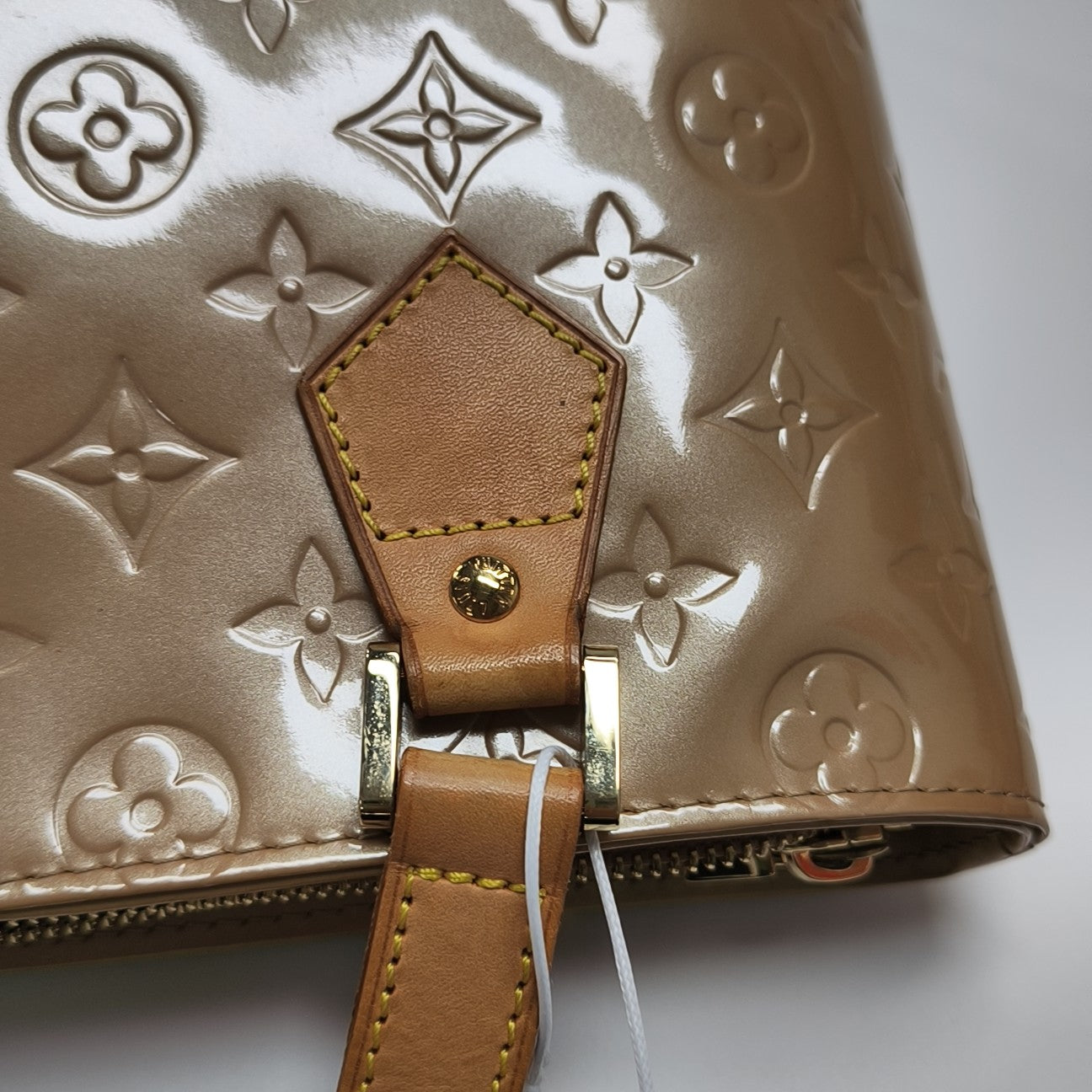 HOUSTON Monogram Patent Leather Beige