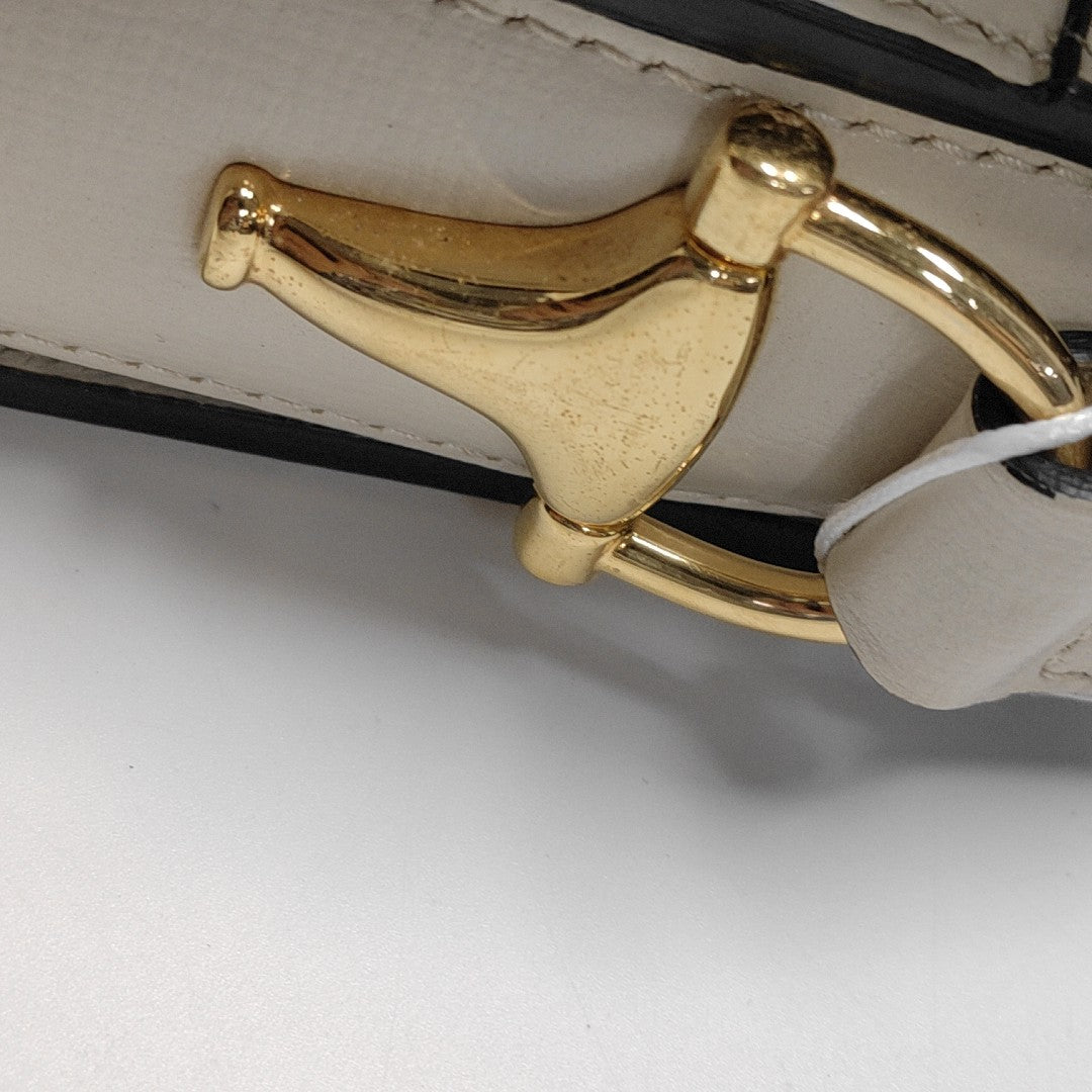 Horsebit 1955 Small Monogram Coated Canvas Beige