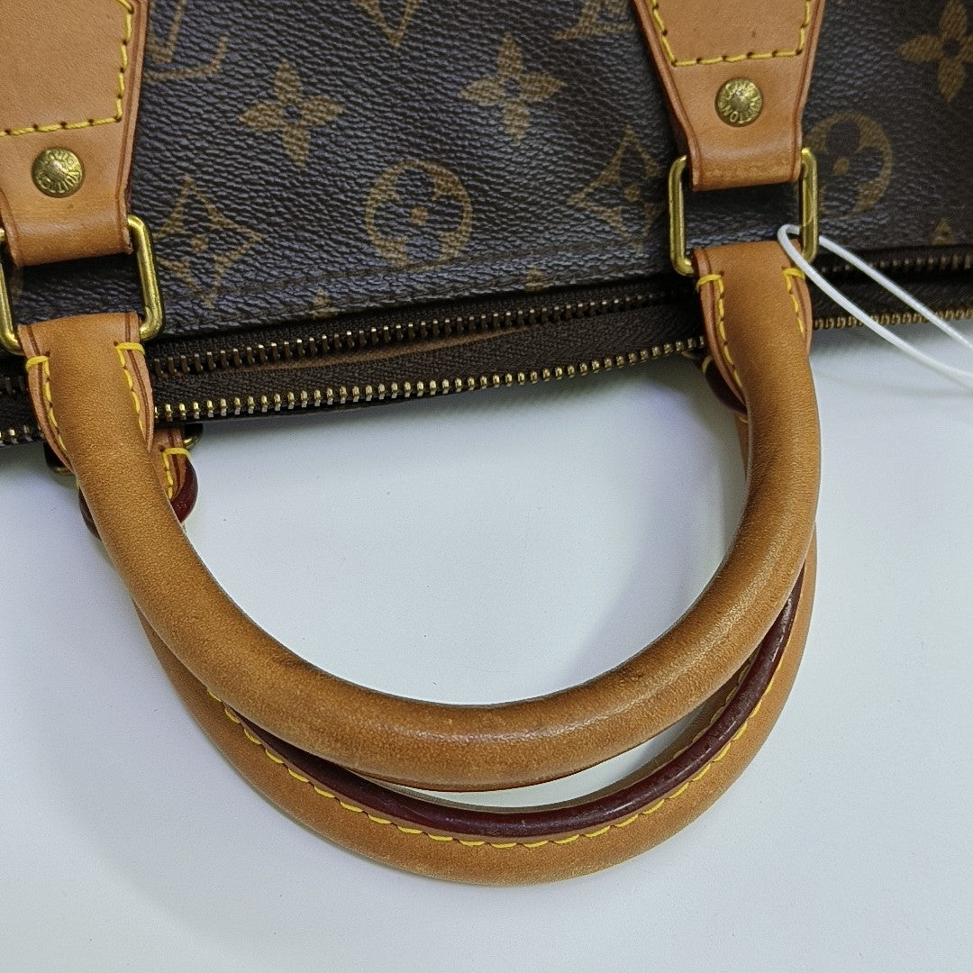 SPEEDY 30 Monogram Coated Canvas Brown